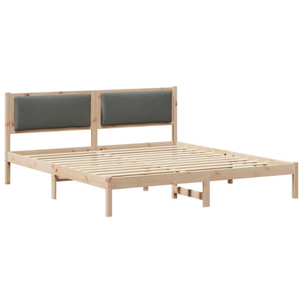 Łóżko Drewniane 180x200 Szare Rama Łóżka ze Stelażem Dwuosobowe do Sypialni 1102226