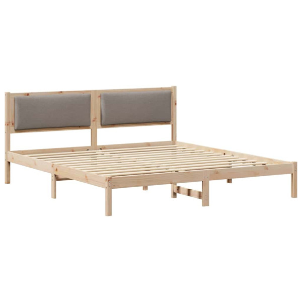 Łóżko Drewniane 180x200 Szare Rama Łóżka ze Stelażem Dwuosobowe do Sypialni 1102951