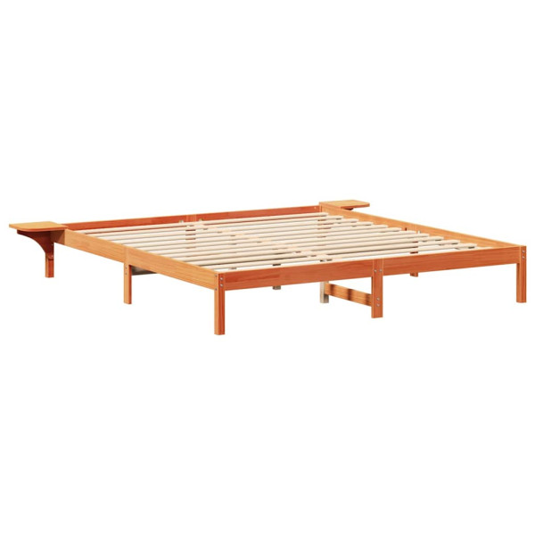 Łóżko Drewniane 200x200 Brązowe Rama Łóżka Dwuosobowe do Sypialni 1103502