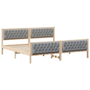 Łóżko Drewniane 200×200 Brązowe Rama Łóżka Dwuosobowe do Sypialni 1102628