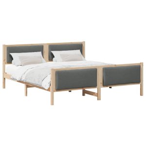 Łóżko Drewniane 200×200 Szare Rama Łóżka ze Stelażem Dwuosobowe do Sypialni 1102938 Łóżko Drewniane 200×200 Szare Rama Łóżka ze Stelażem Dwuosobowe do Sypialni 1102938
