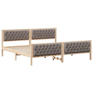 Łóżko Drewniane 200×200 Szare Rama Łóżka ze Stelażem Dwuosobowe do Sypialni 1102948 Łóżko Drewniane 200×200 Szare Rama Łóżka ze Stelażem Dwuosobowe do Sypialni 1102948