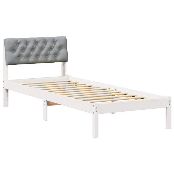 Łóżko Drewniane 80x200 Białe Rama Łóżka Jednoosobowe do Sypialni 1102113