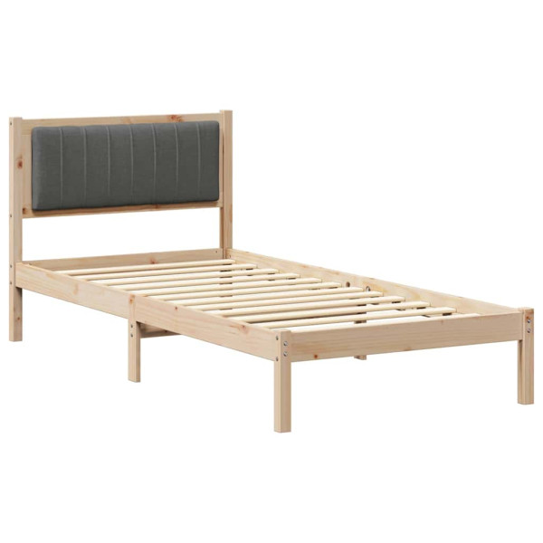 Łóżko Drewniane 90x200 Szare Rama Łóżka Jednoosobowe do Sypialni 1102673