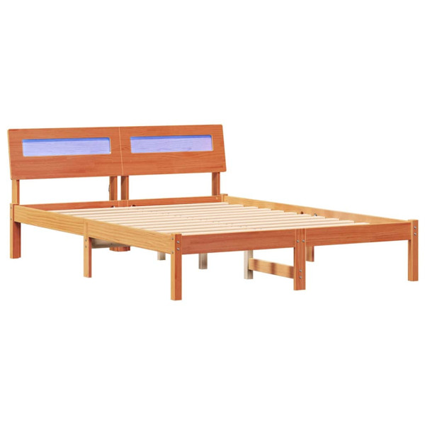 Łóżko Drewniane Brązowe Rama Łóżka Stelaż Do Pokoju Sypialni 140 x 190 cm 837228