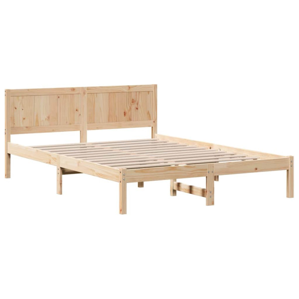 Łóżko Drewniane Brązowe Rama Łóżka Stelaż Do Pokoju Sypialni 150 x 200 cm 837039