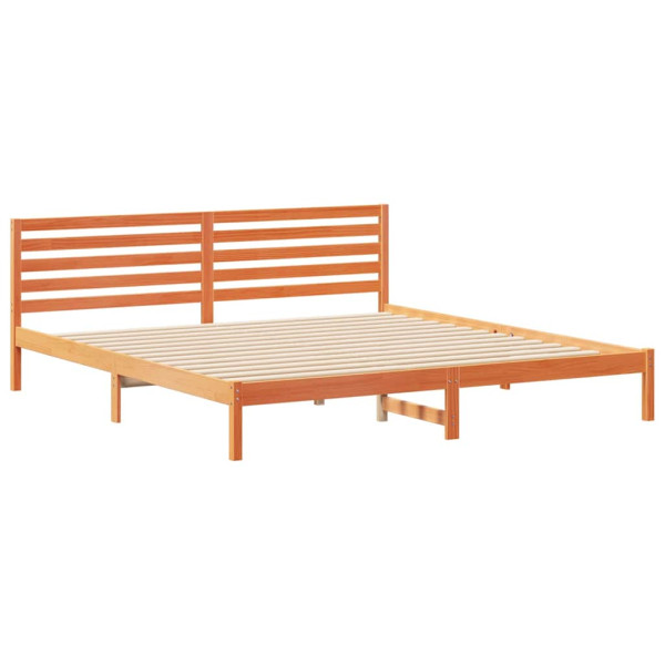 Łóżko Drewniane Brązowe Rama Łóżka Stelaż Do Pokoju Sypialni 180 x 220 cm 830520