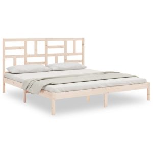 Łóżko Drewniane Brązowe Rama Łóżka Stelaż Do Pokoju Sypialni 200×200 cm 843084
