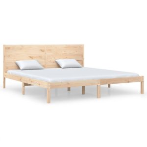 Łóżko Drewniane Brązowe Rama Łóżka Stelaż Do Pokoju Sypialni 200×200 cm 843662