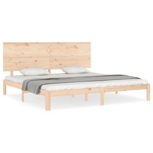 Łóżko Drewniane Brązowe Rama Łóżka Stelaż Do Pokoju Sypialni 200×200 cm 844020