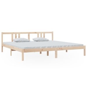 Łóżko Drewniane Brązowe Rama Łóżka Stelaż Do Pokoju Sypialni 200×200 cm 842832 Łóżko Drewniane Brązowe Rama Łóżka Stelaż Do Pokoju Sypialni 200×200 cm 842832