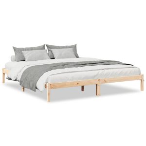 Łóżko Drewniane Brązowe Rama Łóżka Stelaż Do Pokoju Sypialni 200×210 cm 845465