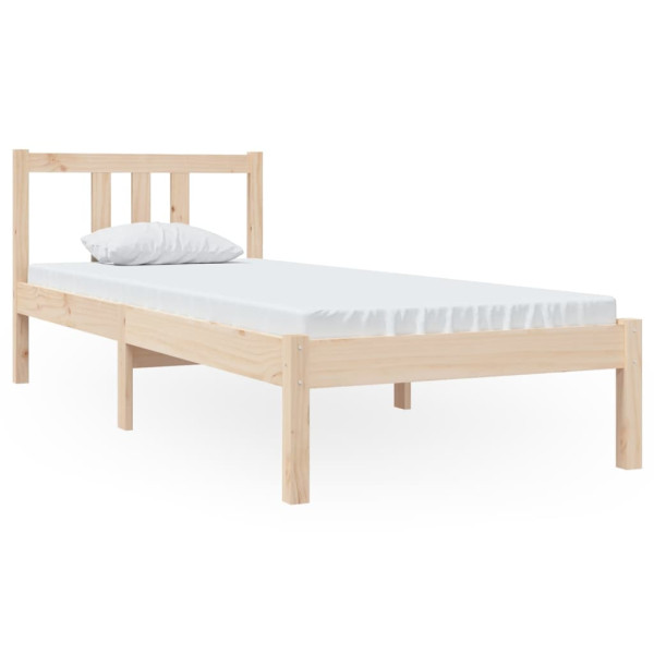 Łóżko Drewniane Brązowe Rama Łóżka Stelaż Do Pokoju Sypialni 75x190 cm 842765