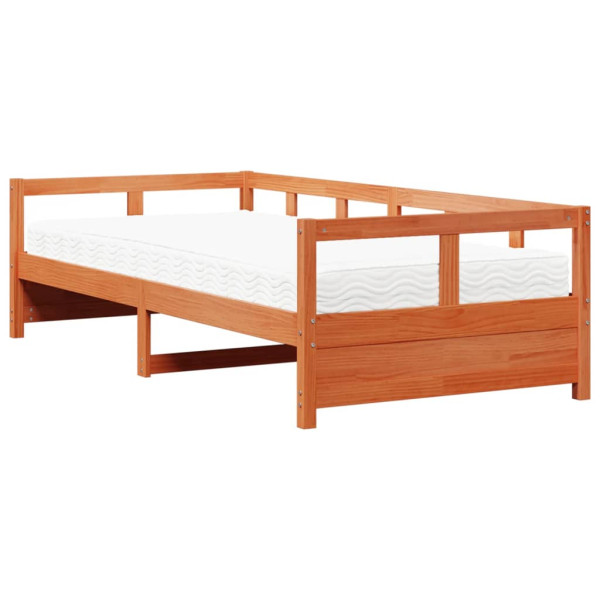 Łóżko Drewniane Brązowe Rama Łóżka Stelaż Do Pokoju Sypialni 80x200 cm 843658