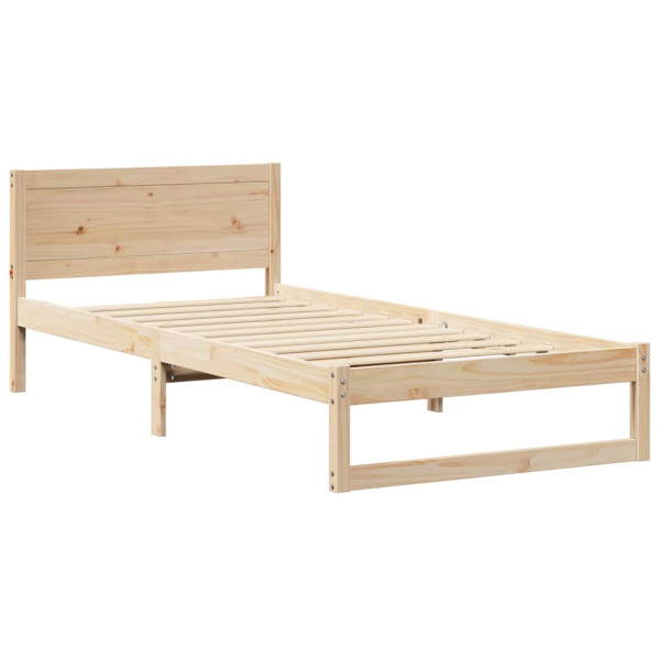 Łóżko Drewniane Brązowe Rama Łóżka Stelaż Do Pokoju Sypialni 90 x 200 cm 842635
