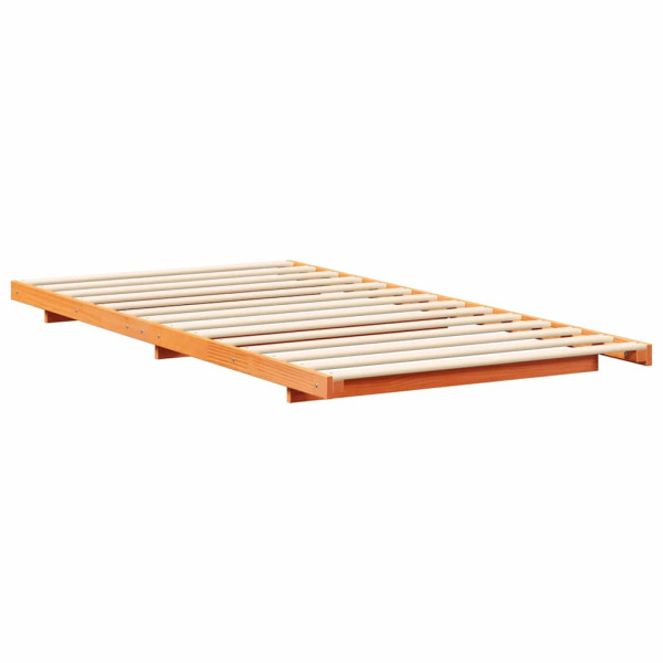 Łóżko Drewniane Brązowe Rama Łóżka Stelaż Do Pokoju Sypialni 90 x 220 cm 843209