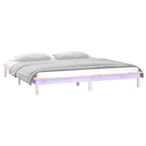 Łóżko Drewniane Brązowe Rama Łóżka Stelaż Do Pokoju Sypialni LED 160×200 cm 843960 Łóżko Drewniane Brązowe Rama Łóżka Stelaż Do Pokoju Sypialni LED 160×200 cm 843960