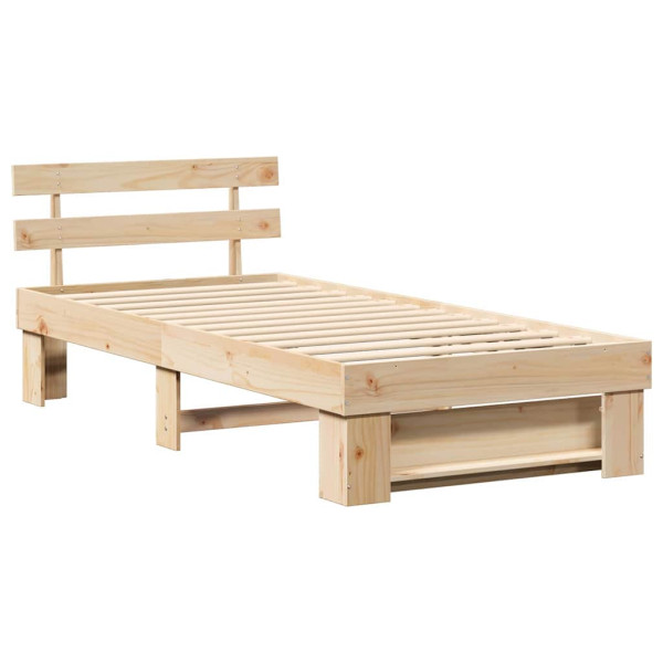 Łóżko Drewniane Brązowe Rama Łóżka Ze Stelażem Sypialnia Pokój 100 x 200 cm 830858