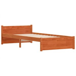 Łóżko Drewniane Brązowe Rama Łóżka Ze Stelażem Sypialnia Pokój 100 x 200 cm 837089 Łóżko Drewniane Brązowe Rama Łóżka Ze Stelażem Sypialnia Pokój 100 x 200 cm 837089