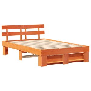 Łóżko Drewniane Brązowe Rama Łóżka Ze Stelażem Sypialnia Pokój 120 x 190 cm 830769 Łóżko Drewniane Brązowe Rama Łóżka Ze Stelażem Sypialnia Pokój 120 x 190 cm 830769