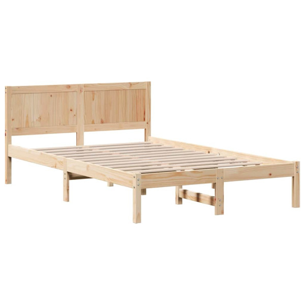 Łóżko Drewniane Brązowe Rama Łóżka Ze Stelażem Sypialnia Pokój 140 x 190 cm 837253