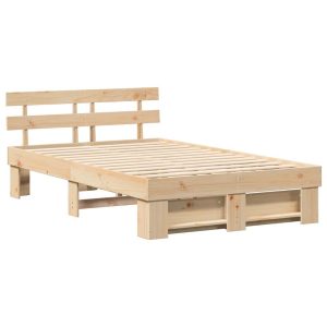 Łóżko Drewniane Brązowe Rama Łóżka Ze Stelażem Sypialnia Pokój 140 x 190 cm 830603 Łóżko Drewniane Brązowe Rama Łóżka Ze Stelażem Sypialnia Pokój 140 x 190 cm 830603