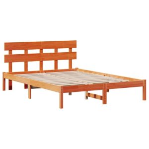 Łóżko Drewniane Brązowe Rama Łóżka Ze Stelażem Sypialnia Pokój 140 x 200 cm 837070 Łóżko Drewniane Brązowe Rama Łóżka Ze Stelażem Sypialnia Pokój 140 x 200 cm 837070