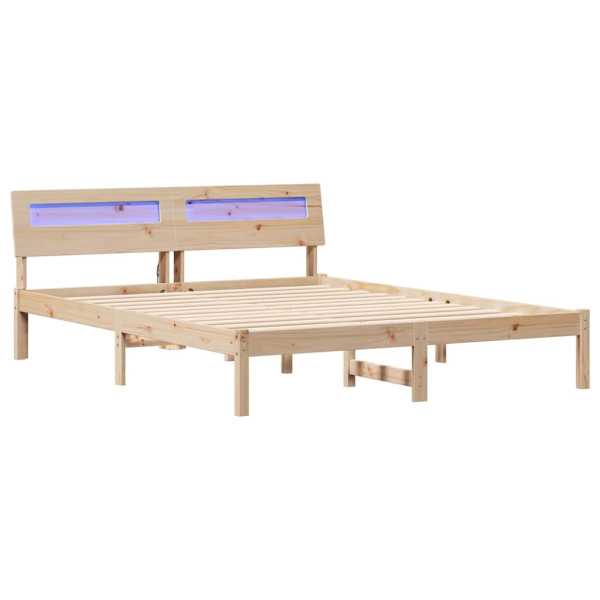 Łóżko Drewniane Brązowe Rama Łóżka Ze Stelażem Sypialnia Pokój 140 x 200 cm 837203