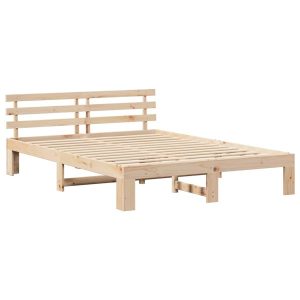 Łóżko Drewniane Brązowe Rama Łóżka Ze Stelażem Sypialnia Pokój 140 x 200 cm 830847 Łóżko Drewniane Brązowe Rama Łóżka Ze Stelażem Sypialnia Pokój 140 x 200 cm 830847