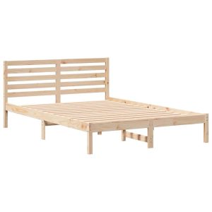Łóżko Drewniane Brązowe Rama Łóżka Ze Stelażem Sypialnia Pokój 140 x 210 cm 830793 Łóżko Drewniane Brązowe Rama Łóżka Ze Stelażem Sypialnia Pokój 140 x 210 cm 830793