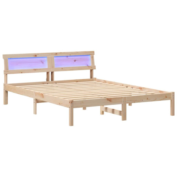 Łóżko Drewniane Brązowe Rama Łóżka Ze Stelażem Sypialnia Pokój 150 x 200 cm 831589