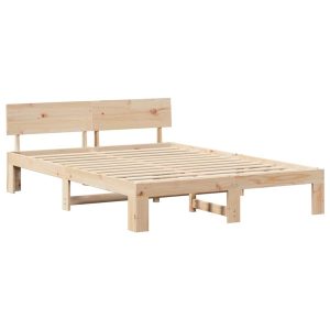Łóżko Drewniane Brązowe Rama Łóżka Ze Stelażem Sypialnia Pokój 150 x 200 cm 830257 Łóżko Drewniane Brązowe Rama Łóżka Ze Stelażem Sypialnia Pokój 150 x 200 cm 830257