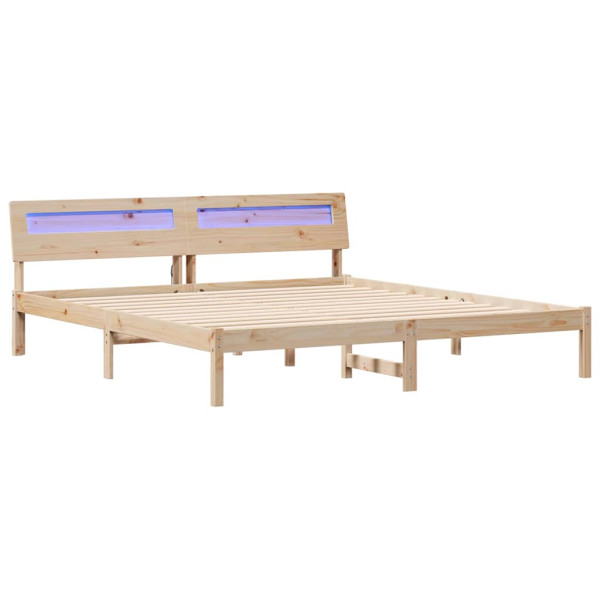 Łóżko Drewniane Brązowe Rama Łóżka Ze Stelażem Sypialnia Pokój 180 x 200 cm 837327