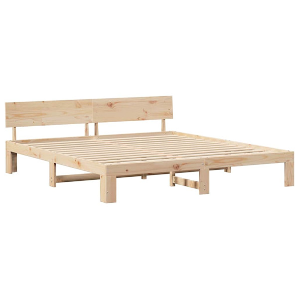 Łóżko Drewniane Brązowe Rama Łóżka Ze Stelażem Sypialnia Pokój 200 x 200 cm 830944