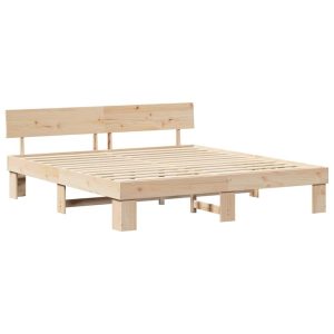 Łóżko Drewniane Brązowe Rama Łóżka Ze Stelażem Sypialnia Pokój 200 x 200 cm 837559 Łóżko Drewniane Brązowe Rama Łóżka Ze Stelażem Sypialnia Pokój 200 x 200 cm 837559