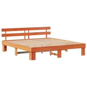 Łóżko Drewniane Brązowe Rama Łóżka Ze Stelażem Sypialnia Pokój 200 x 200 cm 837601 Łóżko Drewniane Brązowe Rama Łóżka Ze Stelażem Sypialnia Pokój 200 x 200 cm 837601