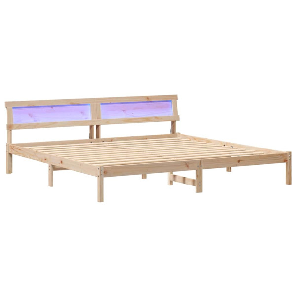 Łóżko Drewniane Brązowe Rama Łóżka Ze Stelażem Sypialnia Pokój 200 x 200 cm 829812