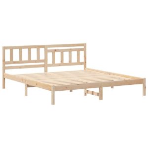 Łóżko Drewniane Brązowe Rama Łóżka Ze Stelażem Sypialnia Pokój 200 x 200 cm 829297 Łóżko Drewniane Brązowe Rama Łóżka Ze Stelażem Sypialnia Pokój 200 x 200 cm 829297