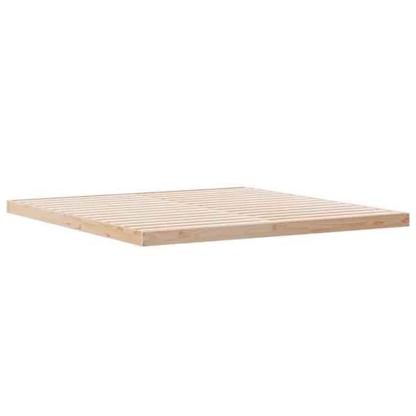 Łóżko Drewniane Brązowe Rama Łóżka Ze Stelażem Sypialnia Pokój 200 x 210 cm 837676