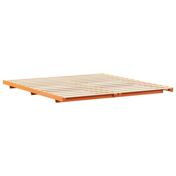 Łóżko Drewniane Brązowe Rama Łóżka Ze Stelażem Sypialnia Pokój 200 x 220 cm 842153