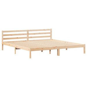 Łóżko Drewniane Brązowe Rama Łóżka Ze Stelażem Sypialnia Pokój 210 x 180 cm 843547 Łóżko Drewniane Brązowe Rama Łóżka Ze Stelażem Sypialnia Pokój 210 x 180 cm 843547