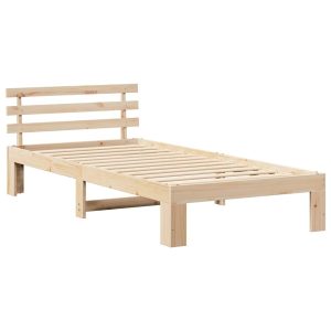 Łóżko Drewniane Brązowe Rama Łóżka Ze Stelażem Sypialnia Pokój 75 x 190 cm 831580 Łóżko Drewniane Brązowe Rama Łóżka Ze Stelażem Sypialnia Pokój 75 x 190 cm 831580