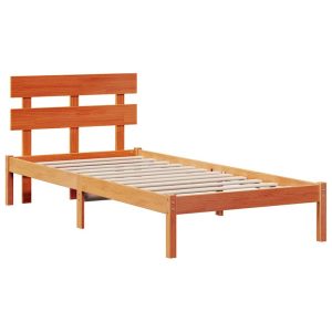 Łóżko Drewniane Brązowe Rama Łóżka Ze Stelażem Sypialnia Pokój 80 x 200 cm 837075 Łóżko Drewniane Brązowe Rama Łóżka Ze Stelażem Sypialnia Pokój 80 x 200 cm 837075