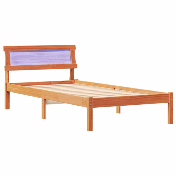 Łóżko Drewniane Brązowe Rama Łóżka Ze Stelażem Sypialnia Pokój 90 x 200 cm 830678