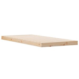 Łóżko Drewniane Brązowe Rama Łóżka Ze Stelażem Sypialnia Pokój 90 x 220 cm 837618 Łóżko Drewniane Brązowe Rama Łóżka Ze Stelażem Sypialnia Pokój 90 x 220 cm 837618