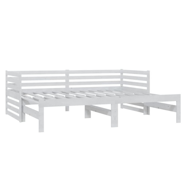 Łóżko Drewniane Rama Łóżka Sofa Biała Do Sypialni Po 2 x (90x200) cm, białe 479739