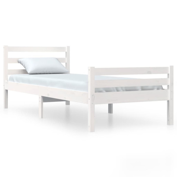 Łóżko Drewniane Rama Łóżka Sofa Biała Do Sypialni Pokoju 100 x 200 cm 475131