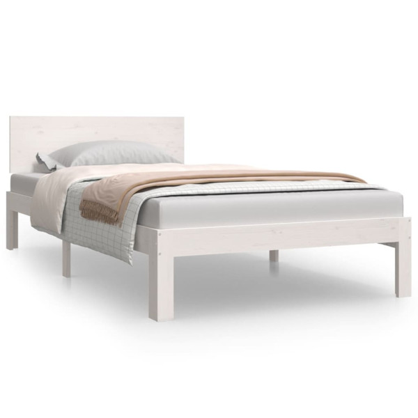 Łóżko Drewniane Rama Łóżka Sofa Biała Do Sypialni Pokoju 100 x 200 cm 475898