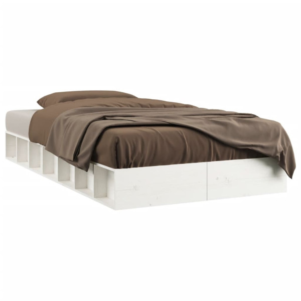 Łóżko Drewniane Rama Łóżka Sofa Biała Do Sypialni Pokoju 100 x 200 cm 478234