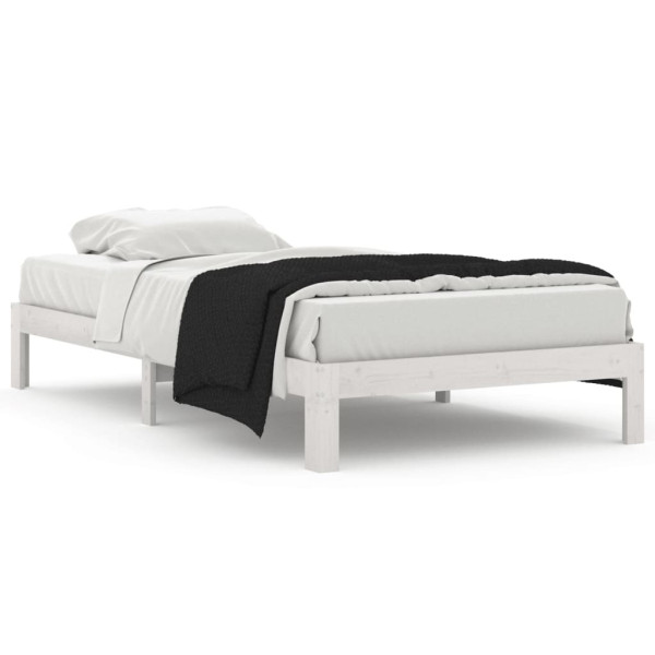 Łóżko Drewniane Rama Łóżka Sofa Biała Do Sypialni Pokoju 100 x 200 cm 478367